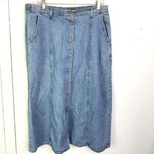 Vintage Hunt Club Skirt Womens 18 Button Front Modest Teacher Western Cottage